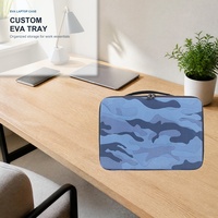 Nuevo bolso de ordenador portátil EVA con cremallera de mano de camuflaje azul protector personalizado funda dura de cuero para portátil funda de transporte