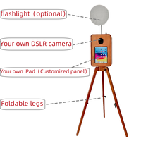Portable Debout Rétro Surface Pro Double Face Shell Dslr Vintage Ipad Photomaton En Bois Machine Avec Appareil Photo et Imprimante