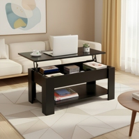Table basse relevable extensible de style européen, moderne, en bois, avec rangement, pliable pour petits espaces, mobilier de salon réglable en hauteur