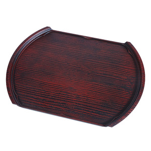 Plateau en imitation acajou en forme de lames de sabre, couleur bois de rose, pour servir thé, café, desserts, sushis, cuisine coréenne et japonaise - Product Image 1