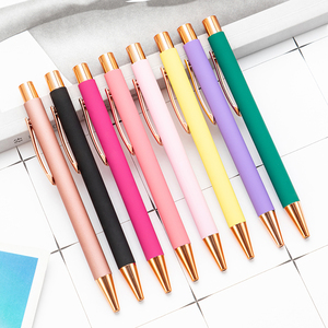 JH-Herramienta de <span class=keywords><strong>escritura</strong></span> escolar de oro rosa brillante, funda <span class=keywords><strong>suave</strong></span> de Metal, bolígrafo de acción con clic - Product Image 1