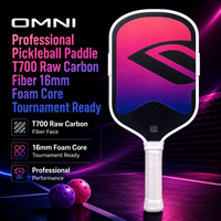 Raquette de pickleball allongée pour enfants de haute qualité, noyau en mousse double anneau de 16 mm, point optimal de frappe, fibre de carbone T700, contrôle doux au toucher