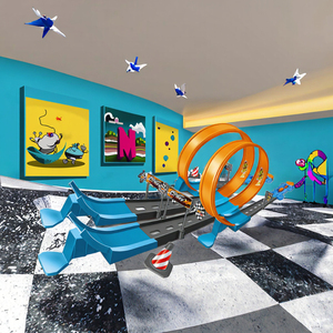Set de Vías de Tren Elásticas de Plástico 3 <span class=keywords><strong>en</strong></span> 1 con 4 Coches para Niños de <span class=keywords><strong>5</strong></span> a <span class=keywords><strong>7</strong></span> Años, Escenas de Ferrocarril y Juego <span class=keywords><strong>en</strong></span> Interiores - Duradero y Flexible - Product Image 2
