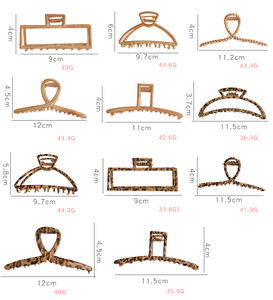 Yeni Moda Kaymaz Metal Saç Tokaları Kadınlar ve Kızlar için Basit Ahşap Desenli Leopar Saç Pençesi Tokaları Moda Saç Aksesuarları - Product Image 3