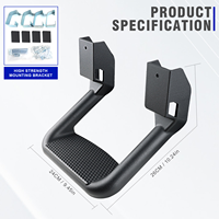 Kit complet de marchepieds latéraux pour camion en aluminium avec revêtement en poudre noire, comprend des supports de montage, compatible avec Chevy, Ford, Toyota, GMC, Dodge RAM