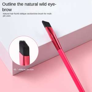 Pinceau <span class=keywords><strong>de</strong></span> maquillage individuel <span class=keywords><strong>de</strong></span> haute qualité pour sourcils et démarcation des cheveux, noir et rose <span class=keywords><strong>rouge</strong></span>, forme carrée, pour commande <span class=keywords><strong>en</strong></span> gros mixte, faible MOQ, RTS - Product Image 6