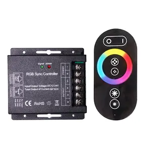 288W 8A 3CH 24A Touch RF Remote Led RGB RJ45 Stecker Arbeit syn-chronisch LED RGB SYNC Controller für RGB Streifen Lichter