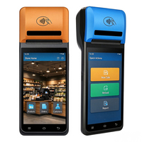 Terminal POS Genggam Android Layar Sentuh 5.5" dengan Bluetooth USB NFC Printer Thermal 58mm Pemindai Barcode