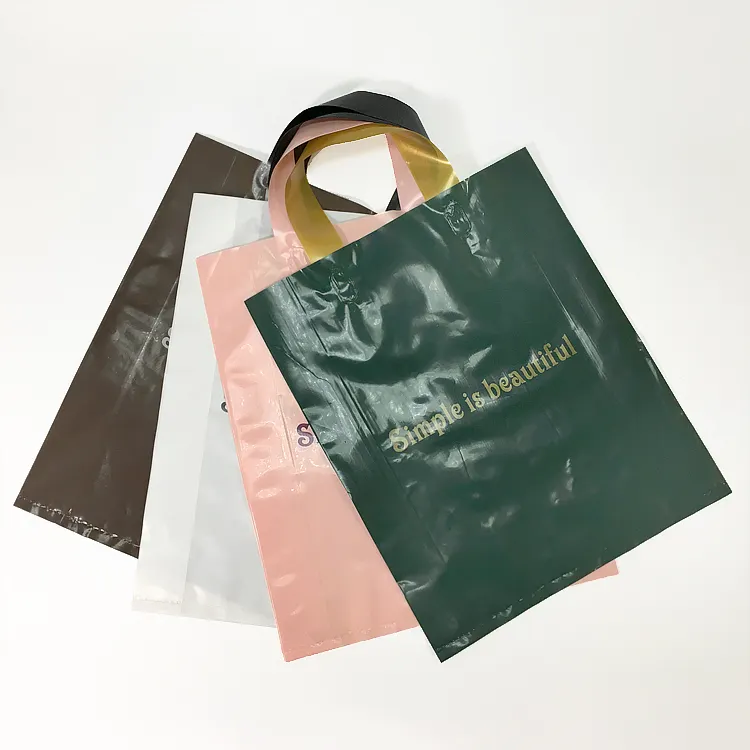 Tas Jinjing Belanja Tas Plastik Pe Cetak Kustom Dapat Terurai dengan Pegangan dengan Logo Sendiri