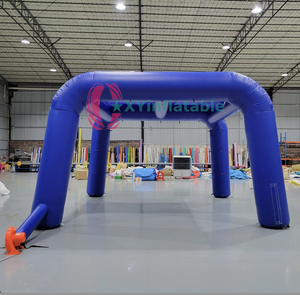 Tente tunnel gonflable rafraîchissante d'extérieur avec bâche en PVC bleue, plus de 3,6 m de long et installation facile - Product Image 4