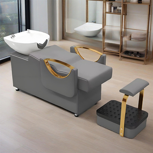 Venta al por mayor moderna peluquería champú <span class=keywords><strong>cama</strong></span> fabricante de cerámica personalizada lavabo cabeza semirreclinable terapia barbería <span class=keywords><strong>cama</strong></span> de lavado - Product Image 3