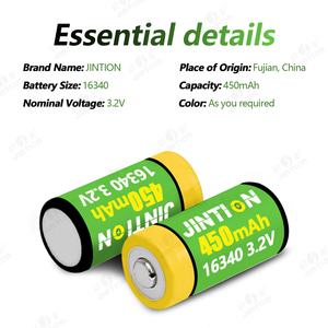 Jintion 16340 450mah 3.2v תאי סוללה 16340 lifepo4 סוללה נטענת 16340 lifepo4 תא סוללה נטענת עבור יעילות 85177 אור - Product Image 3