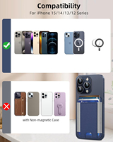 Funda Magnética Flexible para Teléfono 12 con Banda Elástica, Tarjetero y Cartera de Cuero PU