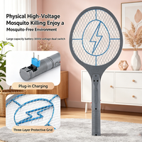 Raquette électrique anti-mouches personnalisée OEM, haute tension rechargeable, filet à 3 couches, attrape-insectes domestique écologique et sûr