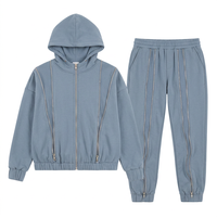 Ensemble de survêtement 2 pièces pour femme, coupe courte, avec fermeture éclair intérieure, en velours côtelé, style jogging, personnalisable OEM/ODM, directement de l'usine