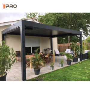 Pérgola Motorizada <span class=keywords><strong>para</strong></span> Exteriores con Marco <span class=keywords><strong>de</strong></span> Aluminio <span class=keywords><strong>de</strong></span> Tubo Cuadrado Moderno, <span class=keywords><strong>Techo</strong></span> <span class=keywords><strong>de</strong></span> Láminas Ajustables, Protección Solar, <span class=keywords><strong>Techo</strong></span> <span class=keywords><strong>de</strong></span> Láminas <span class=keywords><strong>de</strong></span> Aluminio - Product Image 2
