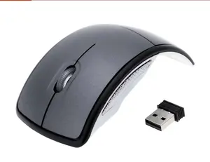 2.4GHz Wireless Foldable Optical Crafts Curved Gaming Mouse with USB Receiver, New Model for Desktop and PC Laptop