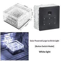 Lampe solaire de jardin Longtian, extérieure, IP65, étanche, énergie renouvelable verte, éclairage de terrasse en carreaux de verre en forme de brique de glace