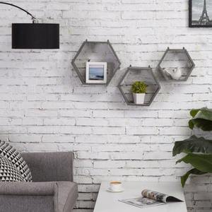 JUNJI Juego de 6 Estantes de Panal Blanco Estante de Almacenamiento de Madera Geométrico, Estante de Pared <span class=keywords><strong>Hexagonal</strong></span> Flotante, Muebles de Cocina - Product Image 4