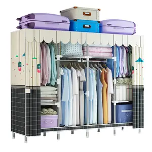 Haute Qualité Pliant Toile Armoire Assembler Armoires Pliable Vêtements Armoire Enfants Portable Tissu Armoire Placard Organisateur