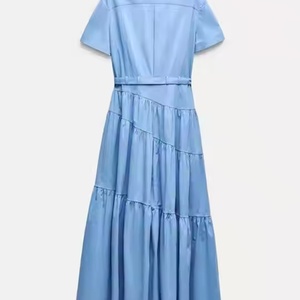 Vestidos de Verano para Mujer, Vestidos de Algodón con Logotipo Personalizado OEM, Vestidos Casuales con Cuello Polo Largo para Mujer - Product Image 4