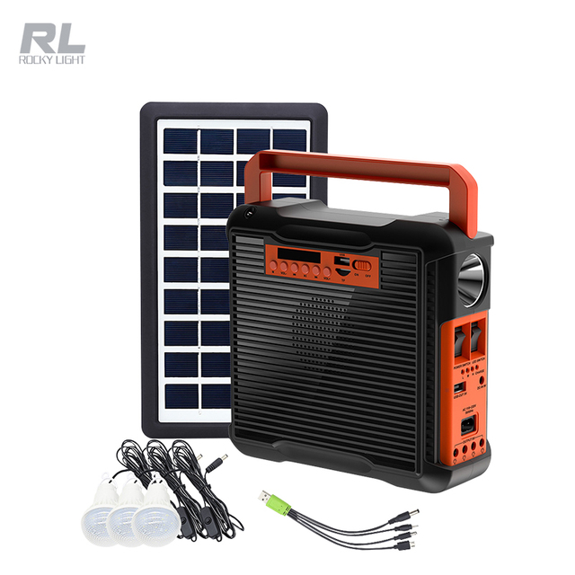 Solar Portable Emergency Radio Mini Solar Panel Light Station Radio Lighting Generator Home