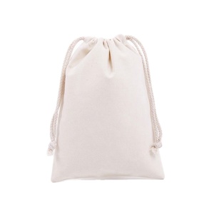 Sac en coton écologique personnalisé avec logo imprimé, sac en toile de coton calicot à cordon double, vente en gros - Product Image 1