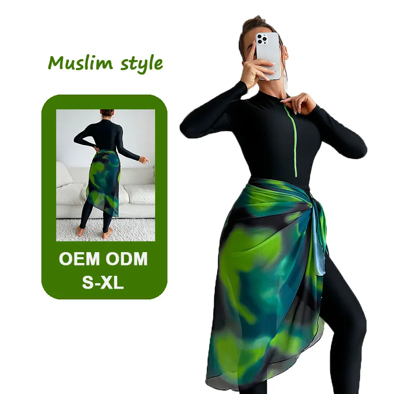 2024 가장 인기있는 burkini femme musulmane 이슬람 패션 겸손한 수영복 여성 이슬람 수영복 여성을위한