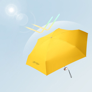 Mini parapluie de poche, longueur 18 cm, épaisseur 4 cm, UPF50+, pliable, pour soleil et pluie, portable, pliage manuel, tissu en nylon 190T - Product Image 5