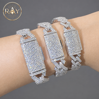 Nouveautés Bijoux Hip-Hop Style Rappeur 10mm 12 13 2 rangs Moissanite VVS1 Certificat GRA Argent S925 Plaqué Rhodium Cadeau