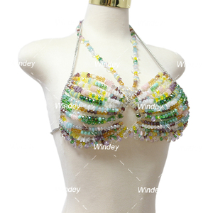 Latest Fashion <strong>Strap</strong> Multilayer Sexy Bodycon Chain <strong>Diamante</strong> Back Beaded Top Glass Crystal Stone Vest <strong>Bras</strong> - Product Image 6
