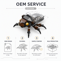 Modèle d'insecte Scarabée-brun personnalisé, mini kit de construction DIY avec ailes transparentes, jouets pour enfants pour le jeu créatif