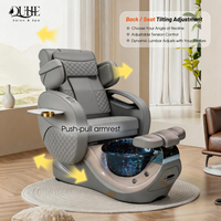 Fauteuil de pédicure électrique de luxe inclinable avec massage des mains et bassin en céramique pour spa des pieds, idéal pour la manucure et la pédicure - En vente