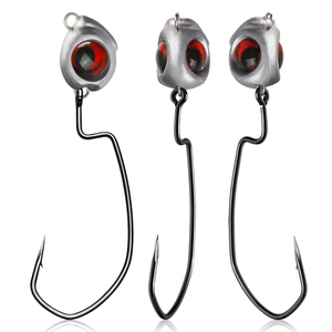 스윔베이트 지그헤드 <span class=keywords><strong>3</strong></span>.5g 5g 7g 10g 3D 눈 모양 무게추 부착 2배 강력한 훅 고탄소강 낚시 강물 민물 낚시 배스 낚시 - Product Image 1