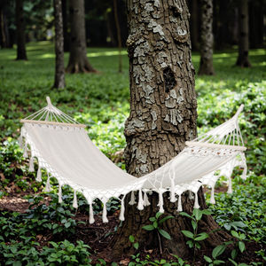 Modern eğlence hamak salıncak sandalye püsküller ile sağlam ve dayanıklı pamuk halatlar kamp hamak - Product Image 2