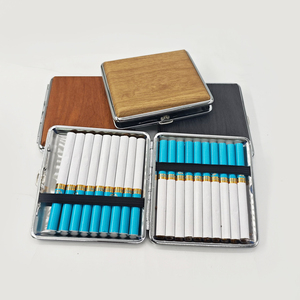 Étui à cigarettes en bois Design 20S PU Étui à cigarettes en métal - Product Image 5
