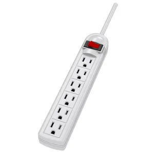 American Standard Peru 6 Sockets Múltipla Universal Outlet Independent Power Strip Extensão De Poder Com Luz Indicadora