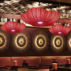New Creative Pendant <b>Light</b> <b>Red</b> Flower Shape <b>LED</b> Chandelier For Restaurant Bar Hotel Decor - Product Image 1