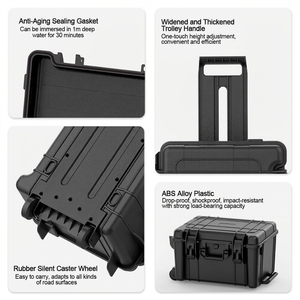 Valise à outils robuste et étanche en plastique ABS, boîte de rangement pour équipement avec joint anti-vieillissement, boîte de transport anti-poussière - Product Image 5