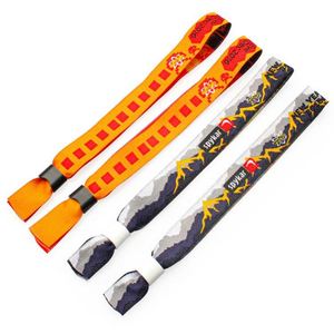 Bracelets promotionnels écologiques ajustables en plastique avec clip, pour événements et fêtes, bracelets tissés en tissu personnalisés pour festivals - Product Image 4