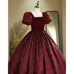 Gaun Malam Satin Mewah Gaya Prancis Motif Mawar untuk Pengantin Musim Panas, Cepat Kering, Model Terbaru 2025 untuk Wanita - Product Image 3