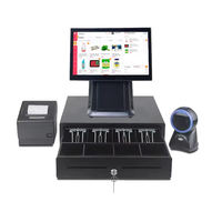 Terminal de caisse tactile Android 15,6 pouces avec NFC, système POS hors ligne, caisse enregistreuse tout-en-un pour restaurant