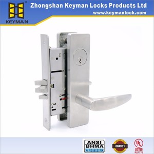 Manija de puerta de mortaja americana KEYMAN cerradura de puerta delantera cerradura de mortaja Llave Maestra U.L clasificada contra incendios 3H ANSI - Product Image 3