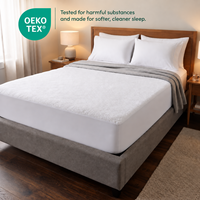 Protège-matelas imperméable en coton éponge de qualité hôtelière avec poches profondes, style drap-housse, fabrication OEM
