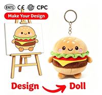 Gantungan Kunci Boneka Jahit Desain Khusus Bersertifikat EN71 CPC Logo Personal Mainan Hewan Kecil Gantungan Kunci Ulang Tahun Mesh