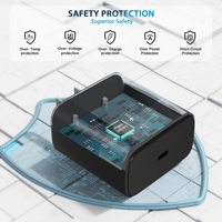 Chargeur mural USB-C GaN ultra-rapide 25W 45W PD pour iPhone 17, Samsung Galaxy, Xiaomi, Vivo, iPad