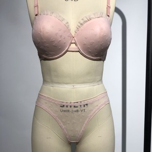 Biancheria intima da donna a vita bassa russa e sottile e traspirante con pizzo Sexy da donna Set reggiseno piccolo di grandi dimensioni - Product Image 3
