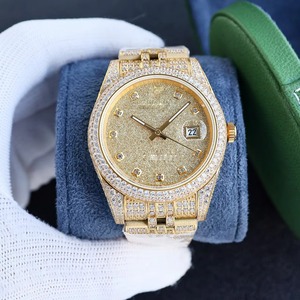 Reloj de Lujo con Diamantes, Visualización de Fecha y Día de la Semana, Acero Inoxidable, Automático, Mecánico, de la Mejor Marca, para Hombre - Product Image 1