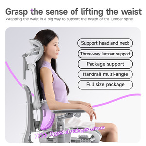 LingTuo Office Chair Ergonomic Mesh Reclining Swivel Computer Chair with Lumbar Support and Headrest for Home Office Use - Product Image 3
