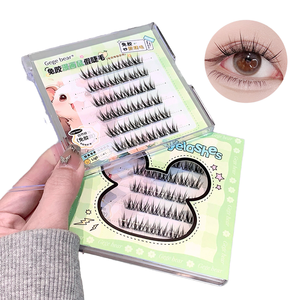 Pestañas Postizas GEGE BEAR 3D Hechas a Mano Sin Pegamento, Mixtas, Sin Raíz, Naturales, Separadas, Reutilizables, de Larga Duración, Ajuste Seguro y Cómodo - Product Image 1